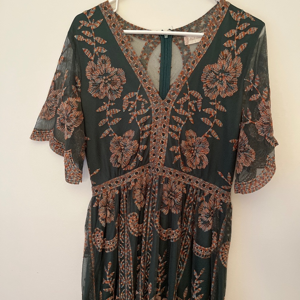 Altar’d State Green Lace Maxi Dress